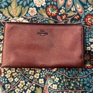 Coach double zip wristlet wallet